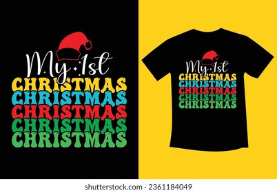 Retro Wavy Christmas t shirt design