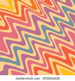 Retro Wavy Colorful 70s 80s Vector Background 