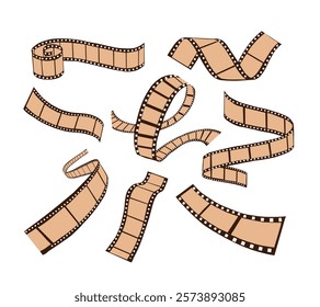 Retro wavy film roll strips collection