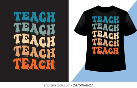 Retro wavy groovy, typography style, vintage ,typeface in bundle, 70s 3d style rainbow color t shirt design