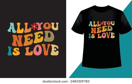 Retro wavy groovy, typography style, vintage ,typeface in bundle t shirt design.