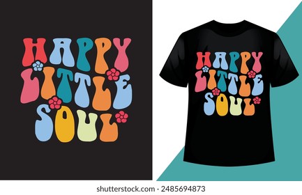 Retro wavy groovy, typography style, vintage ,typeface in bundle, 70s 3d style rainbow color t shirt design.
