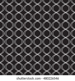 Retro wavy line pattern black