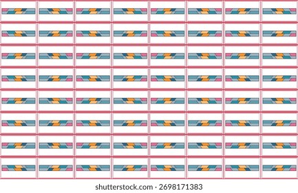 Retro Wavy Line Tile in gedämpften Farben