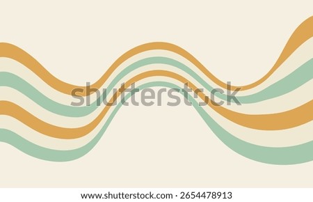 Retro wavy lines background in soft orange, mint, and cream colors. Vintage 70s aesthetic. Perfect for posters, wallpapers, web design, print, banners, social media graphics.
