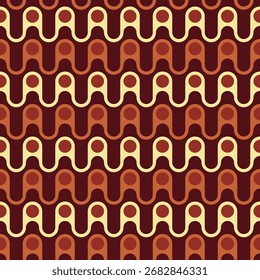 Retro Wellenlinien Kreise Wiederholte geometrische Stil Muster abstrakter Hintergrund