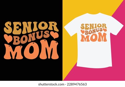 Retro wavy mom t shirt design