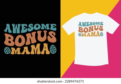 Retro wavy mom t shirt design
