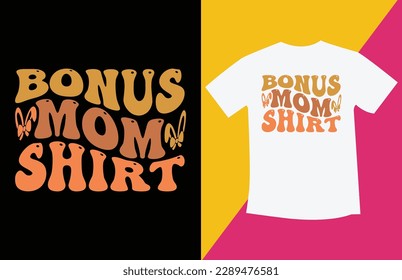 Retro wavy mom t shirt design