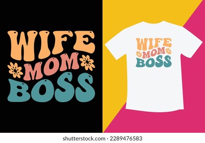 Retro wavy mom t shirt design