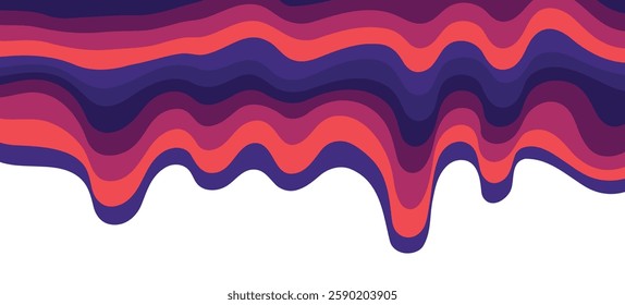 Retro wavy  rainbow  isolated background. Trendy distorted colorful in vintage y2k style. Psychedelic hippie pattern.