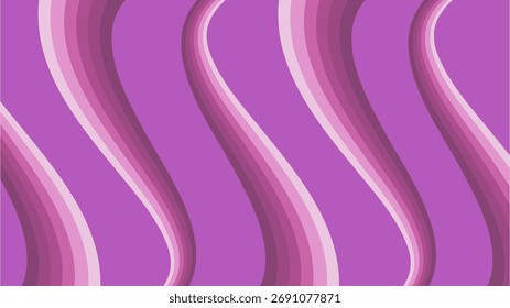 Retro Wavy Stripes Background in Pink and Purple Shades, Abstract Gradient Dynamic Pattern Design