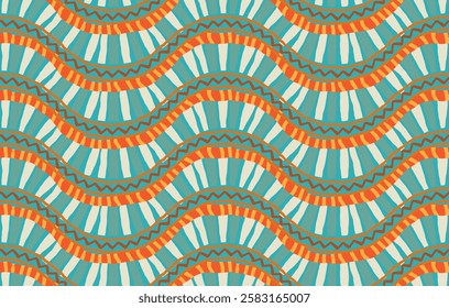 Retro wavy stripes pattern  Bold vibrant  and groovy design for eye catching projects