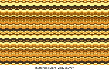 Retro wavy stripes in warm earthy tones.  Perfect for textile design, website backgrounds, or vintageinspired projects. This seamless pattern evokes a sense of nostalgia and fluidity.