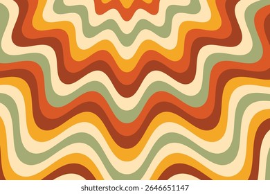 Retro Wavy Sunburst Pattern. Vibrant Abstract Seamless Background