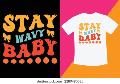 Retro wavy t shirt design
