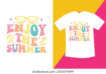 Retro wavy t shirt design