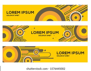 Retro web banner design template set