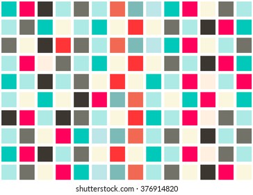 Retro Web Design Seamless Tiles - Mosaic Square Background Vector Texture