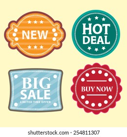 retro web Sale Labels vector