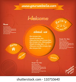 Retro website template. Vector