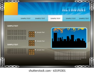 retro website template vector