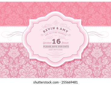 Tarjeta de matrimonio retro