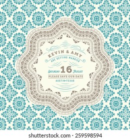Retro wedding card