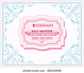 Retro wedding card