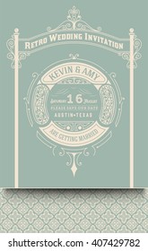 Retro wedding card