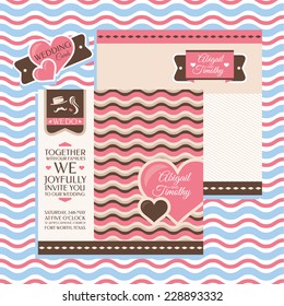 Retro wedding card vector illustration