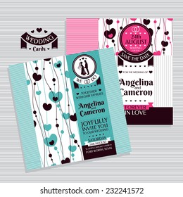 Retro wedding card vector illustration
