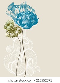 Retro wedding flower bouquet