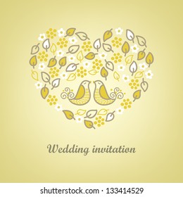 Retro wedding invitation