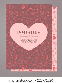 Retro wedding invitation.
