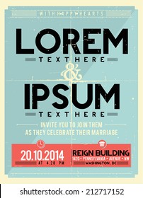 Retro Wedding Invitation with Fold
