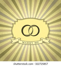 Retro Wedding Invitation with Place for Text. Vintage Background with Rings