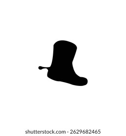 Retro Western Cowboy Boots and Hat Silhouette Icon Set   Black Vector Symbols for Web, Mobile, and App Design Isolated on White Background