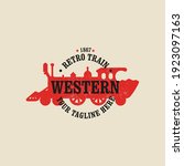 Retro western train, vintage vector symbol