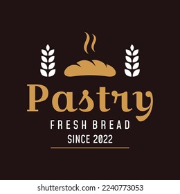 Retro wheat bread logo template. Badge for bakery, home made bakery, restaurant or cafe, patisserie, business.