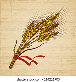 Retro Wheat. Vector