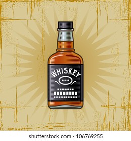 Retro Whiskey Bottle. Vector