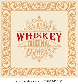 Retro whiskey label. Vector