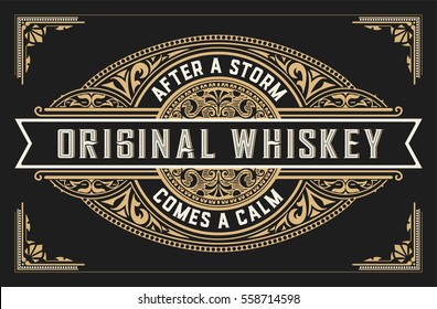 Retro whiskey label. Vector layered