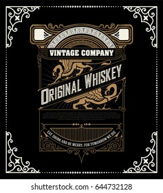 Retro whiskey label. Vector layered