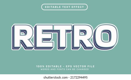 Retro-weißer 3D-Texteffekt und bearbeitbarer Texteffekt-Vintage-Stil