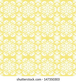 retro white flowers in rows on sunny yellow background abstract geometric seamless pattern 
