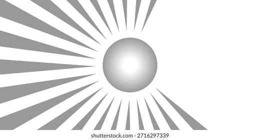 Fondo abstracto retro de la textura del rayo de sol de la salida del sol de la estrella del rayo vintage de la explosión blanca y gris. dibujos animados de Anuncio de luz de círculo de Ilustración vectorial.