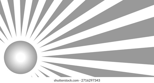 Fondo abstracto retro de la textura del rayo de sol de la salida del sol de la estrella del rayo vintage de la explosión blanca y gris. dibujos animados de Anuncio de luz de círculo de Ilustración vectorial.