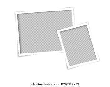 retro White paper photo frame vector design, Torn paper is a picture frame isolated of transparency.